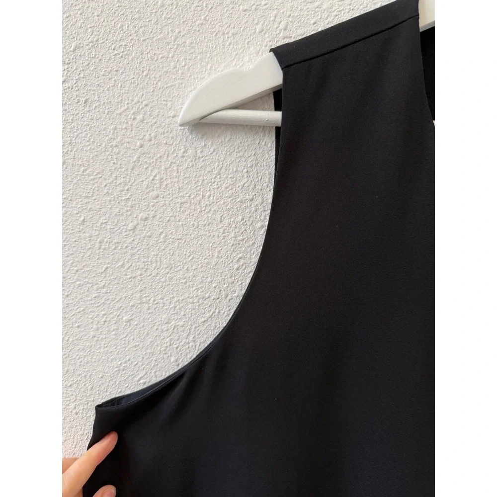 Chelsea28 Black Sleeveless Drop Waist Ruffle Hem Shift Mini Dress XL